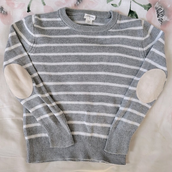 Crewcuts Other - Crewcuts grey striped elbow patch sweater size XS